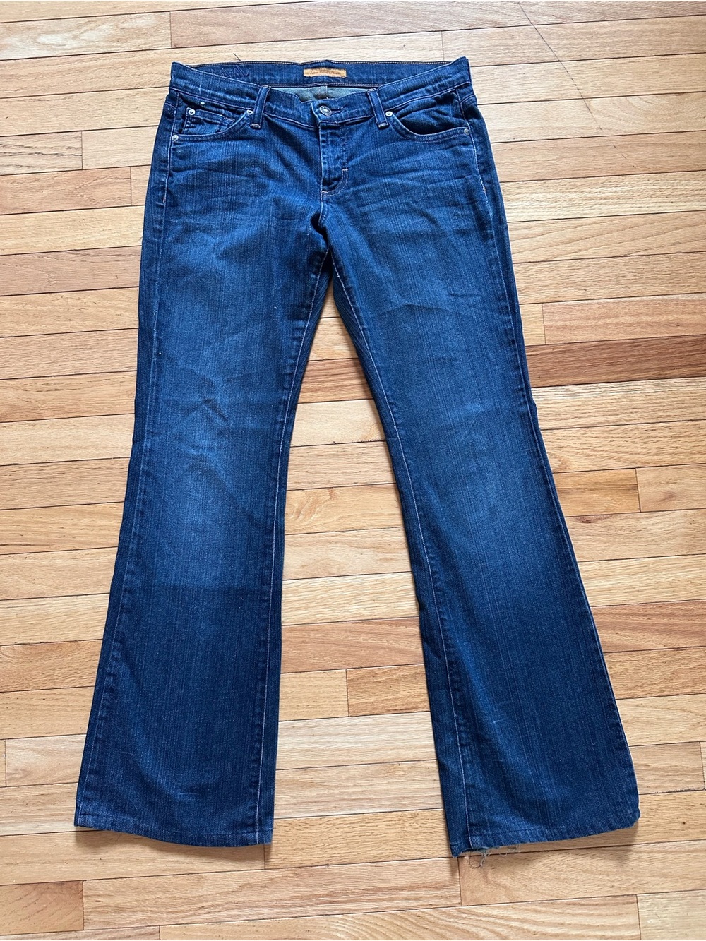 Women's Dark Blue Flare Jeans - Classic Stretch Denim